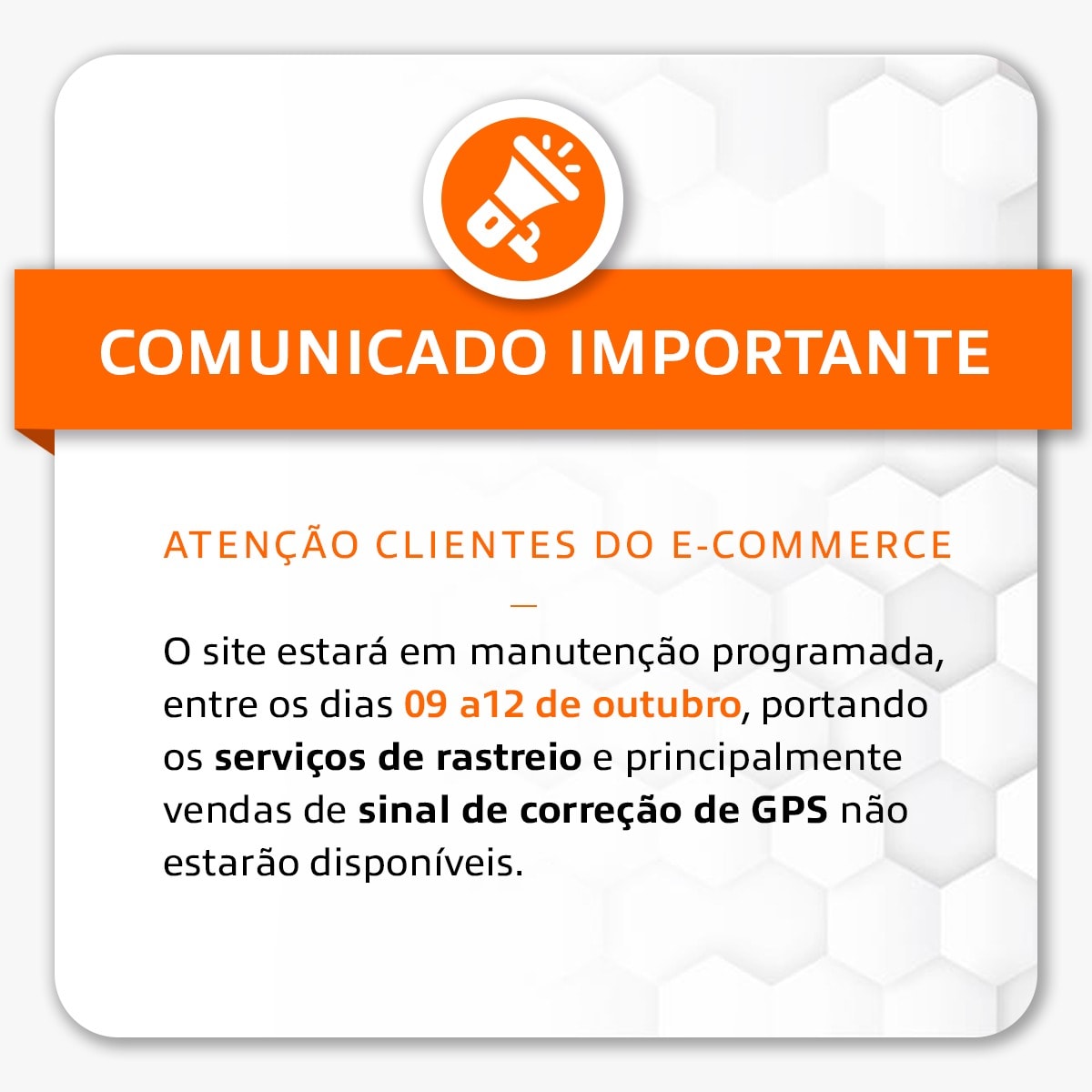 Aviso de manutenção