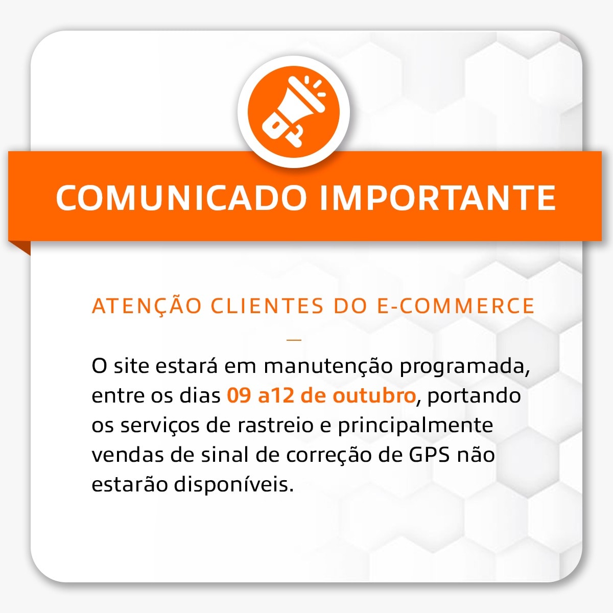 Aviso de manutenção